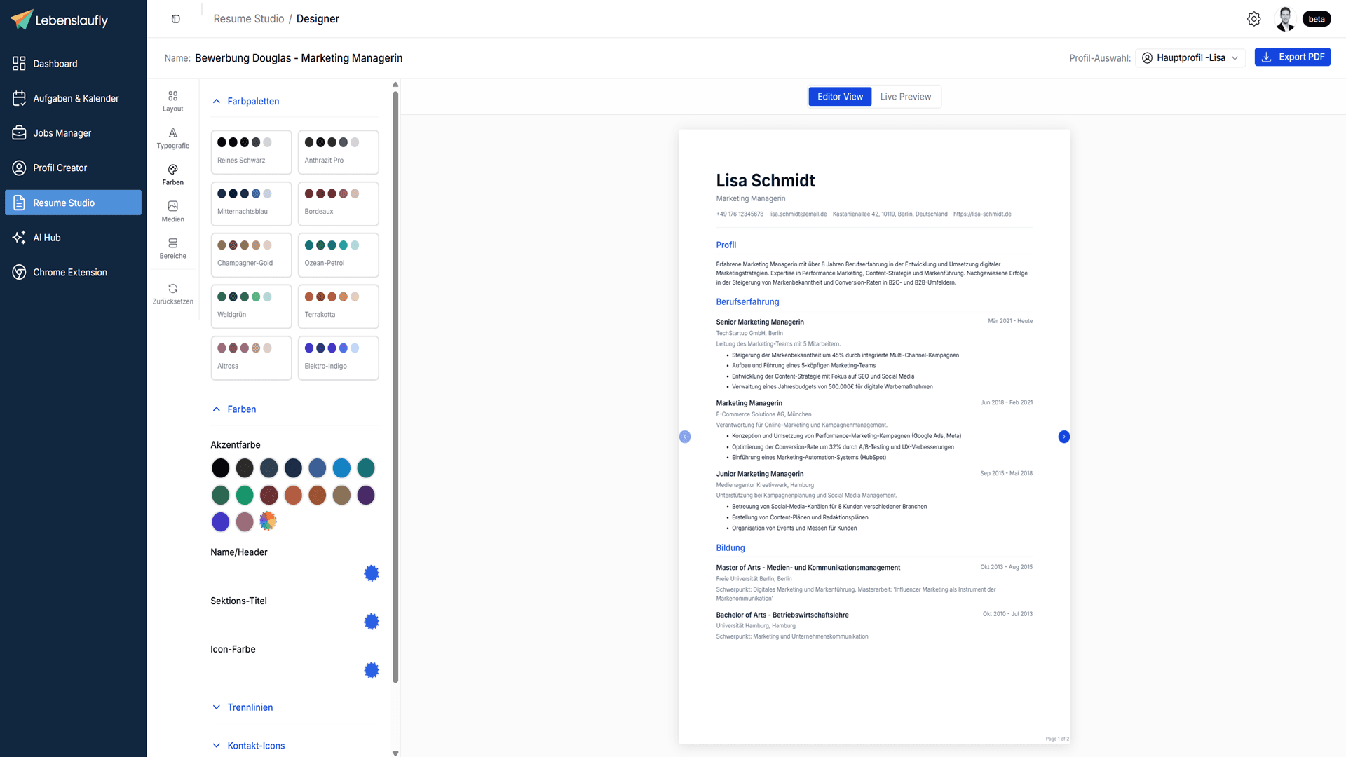 Resume Studio Screenshot
